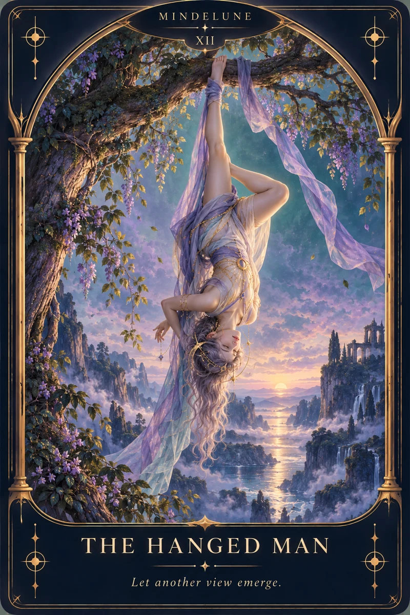 The Hanged Man — Let another view emerge.