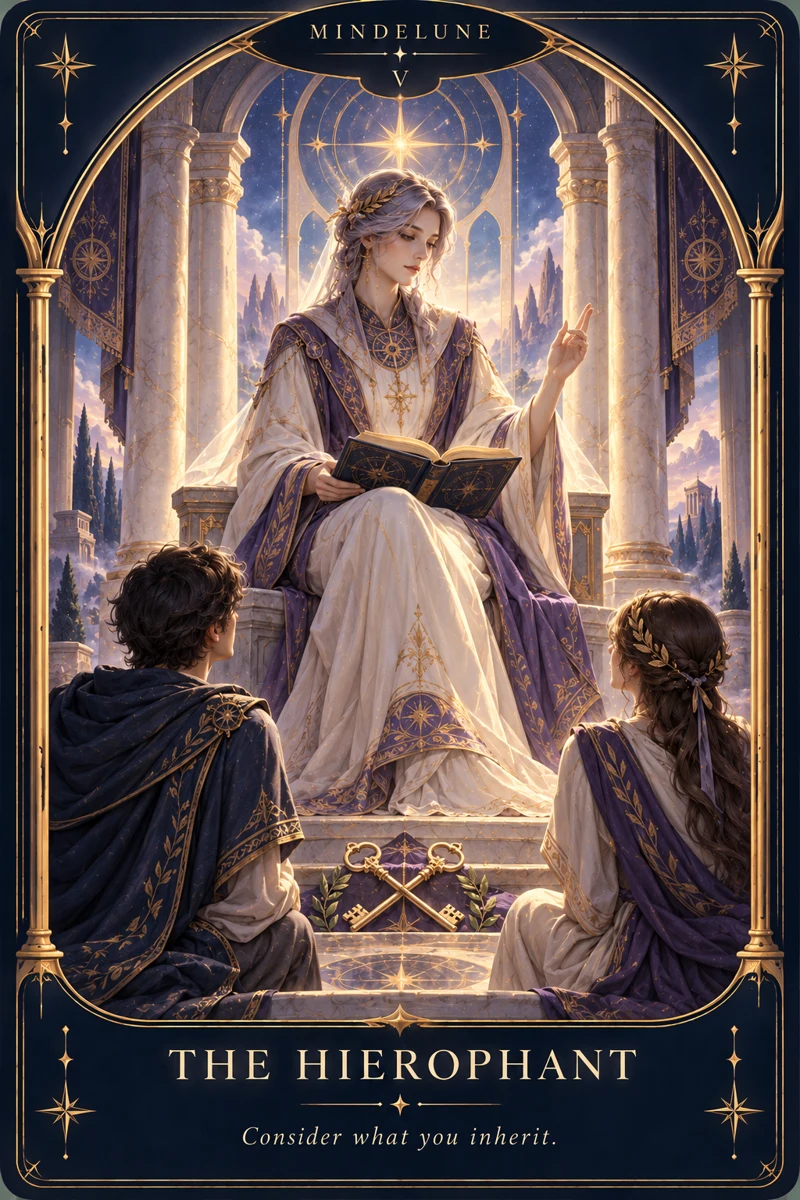 The Hierophant — Consider what you inherit.